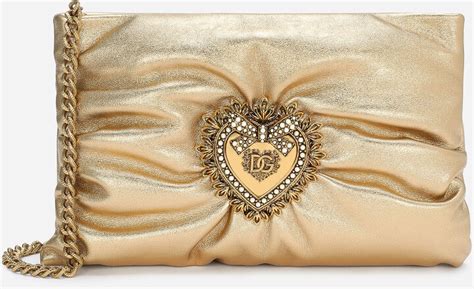 dolce gabbana tumbled calfskin|Small foiled calfskin Devotion Soft bag .